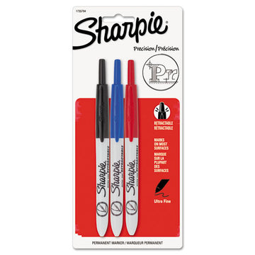 Sharpie® Retractable Permanent Marker, Extra-fine Needle Tip, Assorted Colors, 3-set freeshipping - TVN Wholesale